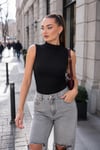 Kadın Yarım Balıkçı Kolsuz Bluz 265076 -