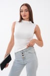 Kadın Yarım Balıkçı Kolsuz Bluz 265076 -