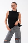 Kadın Yarım Balıkçı Kolsuz Bluz 265076 -