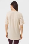 Kadın Yırtmaçlı Fitilli Oversize Uzun Tişört 240045 -