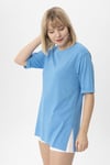 Kadın Yırtmaçlı Fitilli Oversize Uzun Tişört 240045 -
