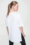 Kadın Yırtmaçlı Fitilli Oversize Uzun Tişört 240045 -