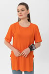 Kadın Yırtmaçlı Fitilli Oversize Uzun Tişört 240045 -