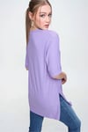 Kadın Yırtmaçlı Fitilli Oversize Uzun Tişört 240045 -