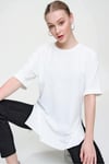 Kadın Yırtmaçlı Fitilli Oversize Uzun Tişört 240045 -