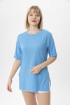 Kadın Yırtmaçlı Fitilli Oversize Uzun Tişört 240045 -