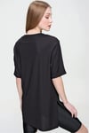 Kadın Yırtmaçlı Fitilli Oversize Uzun Tişört 240045 -