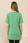 Kadın Yırtmaçlı Fitilli Oversize Uzun Tişört 240045 -