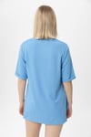 Kadın Yırtmaçlı Fitilli Oversize Uzun Tişört 240045 -