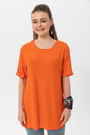 Kadın Yırtmaçlı Fitilli Oversize Uzun Tişört 240045 -