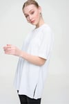 Kadın Yırtmaçlı Fitilli Oversize Uzun Tişört 240045 -