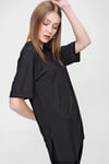 Kadın Yırtmaçlı Fitilli Oversize Uzun Tişört 240045 -