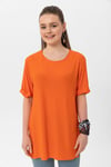 Kadın Yırtmaçlı Fitilli Oversize Uzun Tişört 240045 -