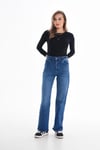 Kadın Yüksek Bel Geniş Paça Bol,salaş Palazzo Jeans 250410 -