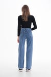 Kadın Yüksek Bel Geniş Paça Bol,salaş Palazzo Jeans 250410 -