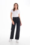 Kadın Yüksek Bel Geniş Paça Bol,salaş Palazzo Jeans