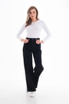 Kadın Yüksek Bel Geniş Paça Bol,salaş Palazzo Jeans