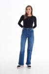 Kadın Yüksek Bel Geniş Paça Bol,salaş Palazzo Jeans 250410 -