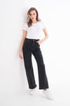 Kadın Yüksek Bel Geniş Paça Bol,salaş Palazzo Jeans 250410 -