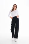 Kadın Yüksek Bel Geniş Paça Bol,salaş Palazzo Jeans