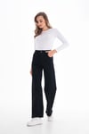 Kadın Yüksek Bel Geniş Paça Bol,salaş Palazzo Jeans 250410 -
