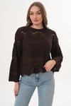 Kadın Zikzak Desenli Triko Örme Kazak 260468 -