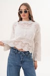 Kadın Zikzak Desenli Triko Örme Kazak 260468 -