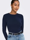 ONLY Onlbamboo Kadın Bisiklet Yaka Uzun Kollu Viskon Basic Bluz Night Sky Lacivert