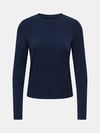 ONLY Onlbamboo Kadın Bisiklet Yaka Uzun Kollu Viskon Basic Bluz Night Sky Lacivert