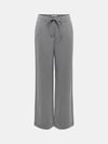 ONLY Onlniva Kadın İnce Çizgili Belden Bağlamalı Kumaş Pantolon Medium Grey Melange Gri