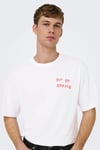 Only & Sons Onsaxel Passa RLX SS Tee Erkek Beyaz T-Shirt (22037714)