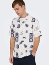 ONLY & SONS ONSWHITE RESORT REG SS SHIRT 22037244