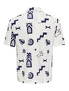ONLY & SONS ONSWHITE RESORT REG SS SHIRT 22037244