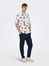 ONLY & SONS ONSWHITE RESORT REG SS SHIRT 22037244