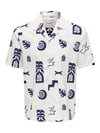 ONLY & SONS ONSWHITE RESORT REG SS SHIRT 22037244