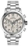 Slazenger SL.09.2655.2.320 Erkek Gri Çelik Kordon Krem Kadran 42 mm Quartz Kol Saati