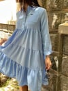 KETEN MAVİ ELBİSE