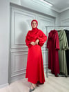 KIRMIZI SATEN ABİYE ELBİSE