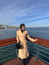 Krem Şal Yaka Kaban