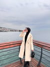 Krem Zımba Detaylı Kaban