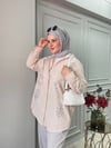 PUL İŞLEMELİ BEJ GÖMLEK