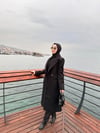 Siyah Zımba Detaylı Kaban