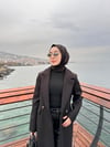 Siyah Zımba Detaylı Kaban