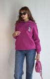  Kadın Kapüşonlu Baskı Detaylı Kanguru Cepli Oversize Fuşya Sweatshirt -Sweatshirt-Tf The Fancy For You-8187-6- Kadın Kapüşonlu Baskı Detaylı Kanguru Cepli Oversize Fuşya Sweatshirt 