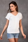 Fancy Basic T-Shirt V Yaka-T-Shirt-Tf The Fancy For You-8462-