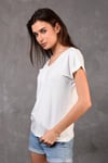 Fancy Basic T-Shirt V Yaka-T-Shirt-Tf The Fancy For You-8462-