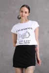 Fancy California Baskılı Basic T-Shirt-T-Shirt-Tf The Fancy For You-8412-