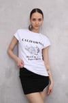 Fancy California Baskılı Basic T-Shirt-T-Shirt-Tf The Fancy For You-8412-