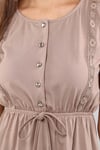 Fancy Düğmeli Kapatmalı Sıfır Kol Elbise-Elbise-Tf The Fancy For You-7953-