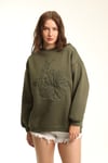 Fancy Kadın Bisiklet Yaka Nakış Desenli Pamuklu Yumuşacık Loose Fit Sweatshirt-Sweatshirt-Tf The Fancy For You-8845-